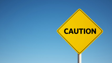 Caution Sign with Clipping Path