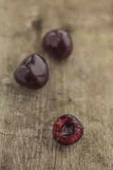 Cherries on a vintage background