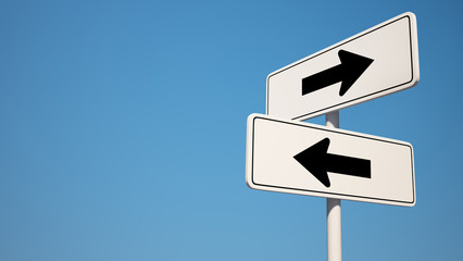 Two way Sign with Clipping Path