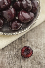 Cherries on a vintage background