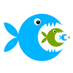 Obraz premium Funny fish cartoon for your design