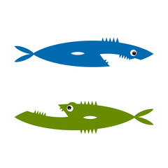 Funny fish cartoon for your design