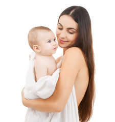 happy mother with adorable baby