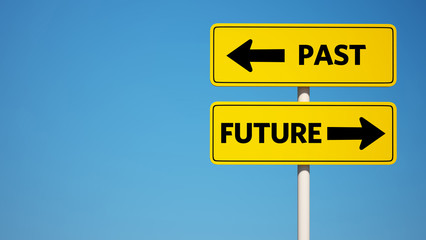 Past and Future Sign with Clipping Path