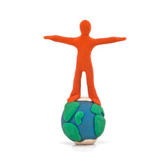 person holding the balance of the globe