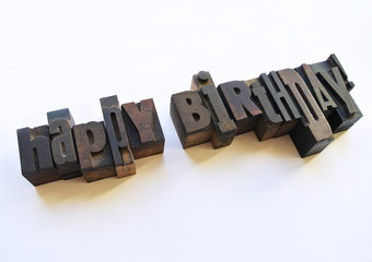 Happy birthday message with letterpress