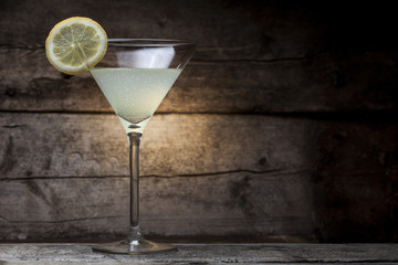 Cocktail with wooden background