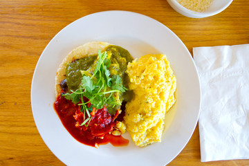Breakfast Plate with Eggs and Salsa