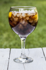 Glass of cola with ice
