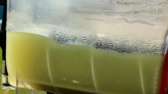 making fresh juice lemonade  in juicer