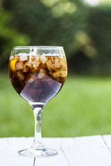 Glass of cola with ice