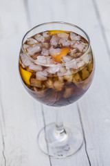 Glass of cola with ice