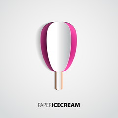Vector Ice Cream from paper isolated on background