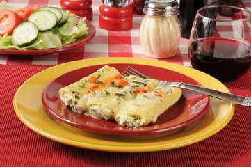 Ricotta and spinach stuffed cannelloni