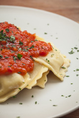 Homemade ravioli
