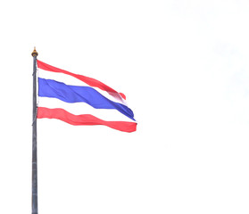 Thailand flag on white background