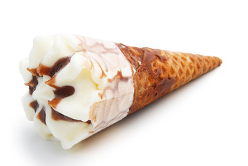 white ice cream cone on white with clipping path