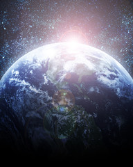 realistic planet earth in space