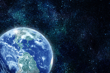Obraz na płótnie Canvas realistic planet earth in space