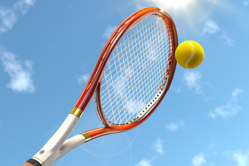 Tennis Racket with Tennis Ball - 54764823