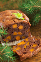 Chocolate cake with pumpkin.