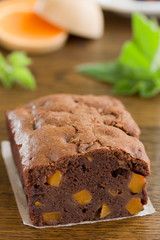 Chocolate cake with pumpkin.