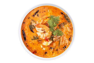 Tom yam kung,isolated with clipping paths on white background.