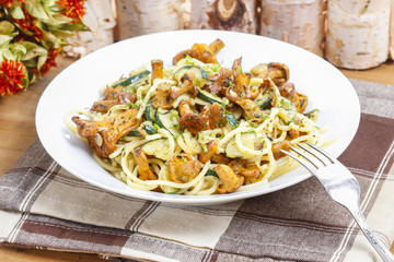 Macaroni with mushrooms