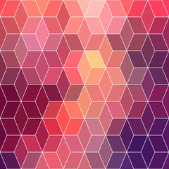 Hipster geometric background made of cubes.Retro hipster color m