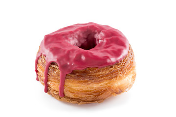 Red fruits fondant croissant and donut mixture