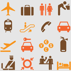 Airport icons set.Vector