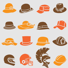 Hat icons set. Vector