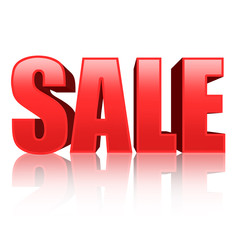 3d red text SALE