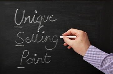 Unique Selling Point on a Blackboard