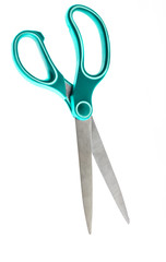 Purple scissors isolated on a white background