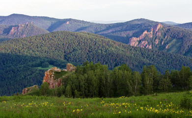 Morning in mountains