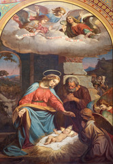 Vienna - Fresco of Nativity in Altlerchenfelder church