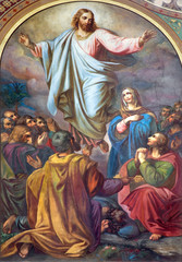 Vienna -  Fresco of Ascension of the Lord