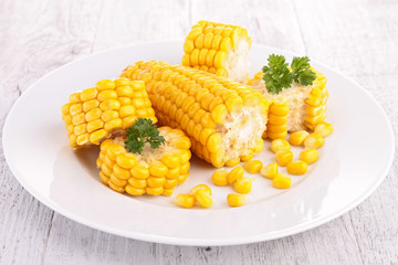 two corn on plate © M.studio