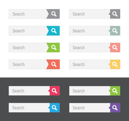 Set of search bars, flat web design elements - 54772499
