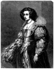 Fototapeta na wymiar Portrait : Aristocratic Woman - 17th century