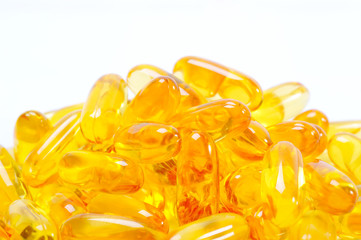 Omega-3 fish fat oil capsules