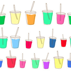 Set of vector milk shake. Isolated on white background.