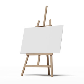 easel with empty canvas