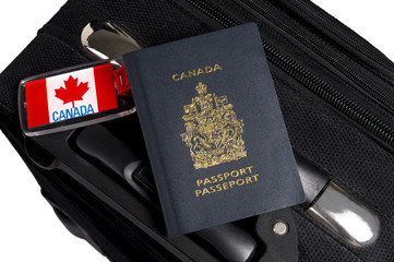 Canadian Passport with Luggage and Tags