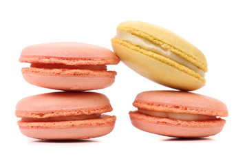 Four various  macaron cakes.