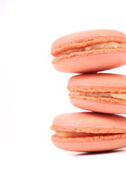 Stake of various  macaron cakes.