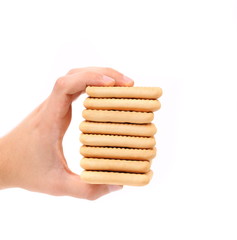 Stack of saltine soda crackers.