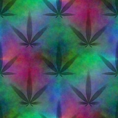 Seamless tileable fractal marijuana leaf