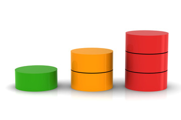 A colorful 3d pie chart graph. High resolution render.